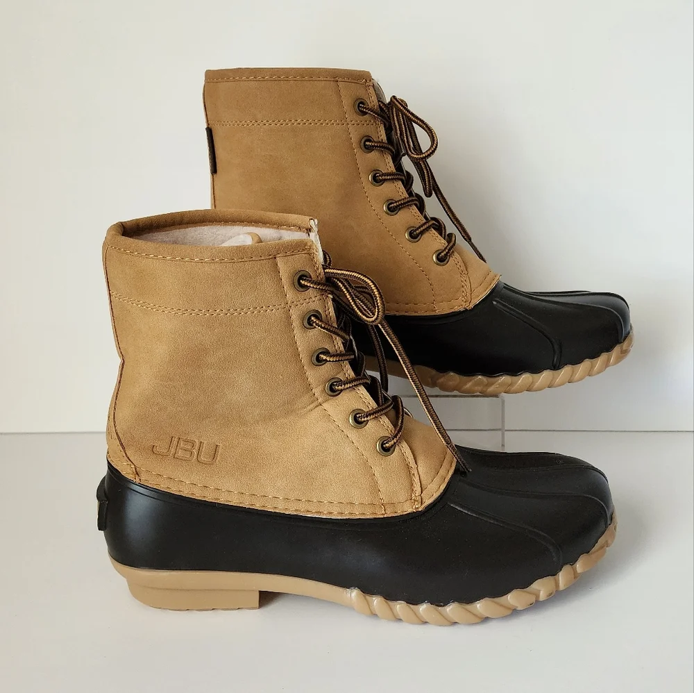 JBU Mens Maine Waterproof Duck Dark Tan/Beige Size 9M Boots